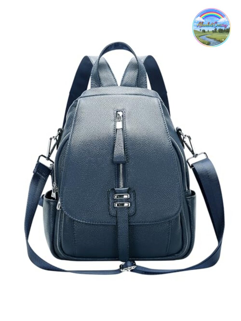 Genuine Leather Backpack Purse Women Buckle Flap Convertible Shoulder Bag